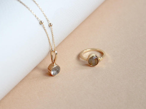 שרשרת וטבעת רוטיל קוורץ