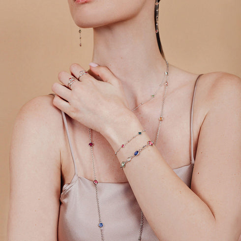 צמיד סיריס אלמנו כסף עם קריסטלים של סברובסקי