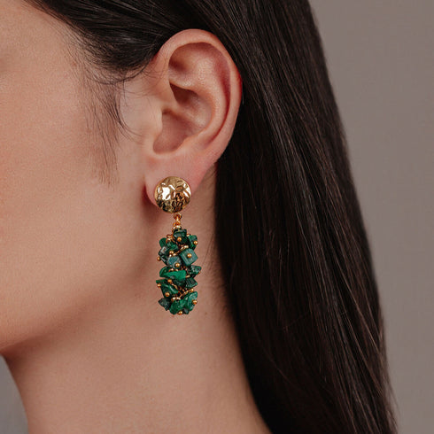 עגיל מלכית פליז מצופה זהב