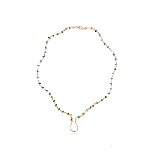 שרשרת נחש חרוזי ג'ייד ירוקים