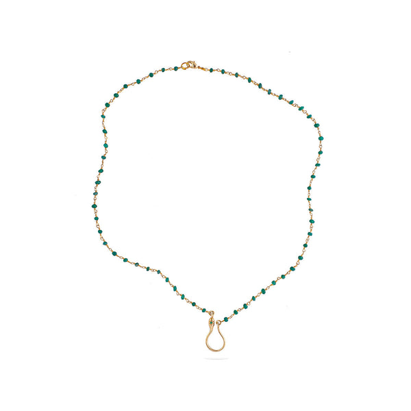 שרשרת נחש חרוזי ג'ייד ירוק עז