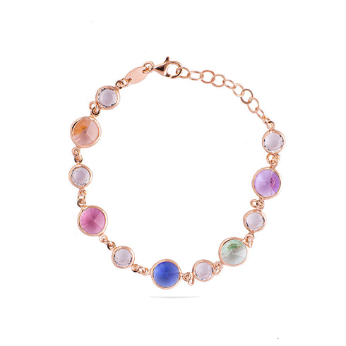 צמיד סיריס זהב רוז צבעוני