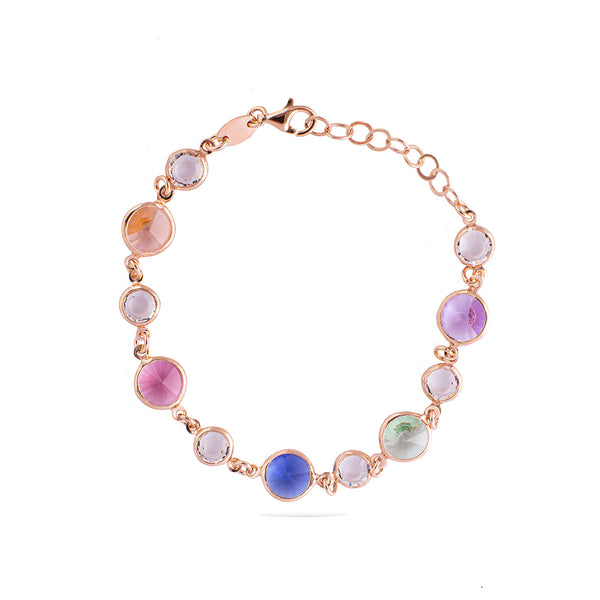 צמיד סיריס זהב רוז צבעוני