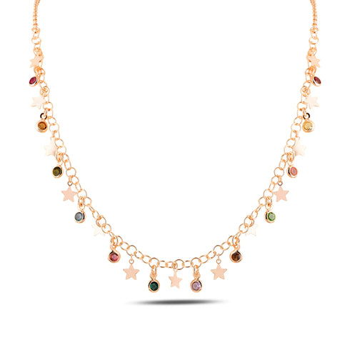 שרשרת סיריס כוכבים זהב רוז