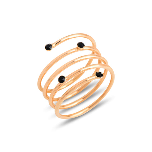 טבעת ספירלה וקריסטלים של סברובסקי