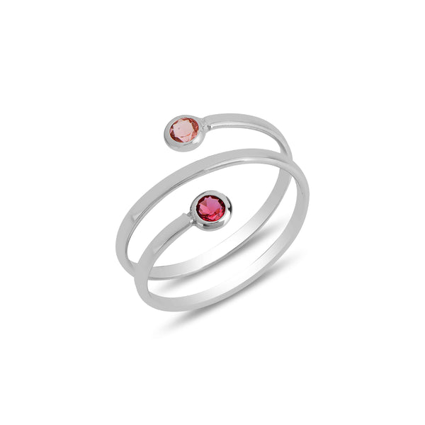 טבעת וסטה מפותלת עם קריסטלים של סברובסקי