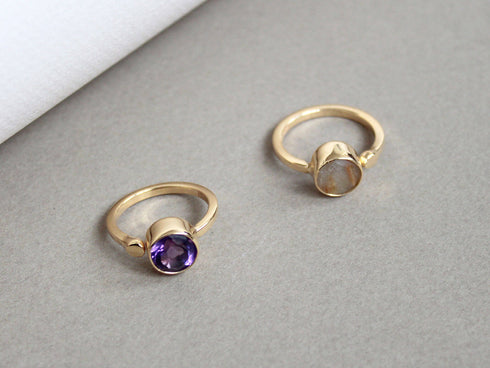 טבעות אמטיסט ורוטיל קוורץ