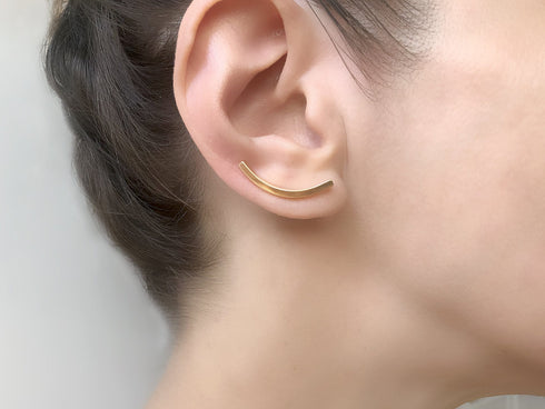 עגיל גל כסף מצופה זהב