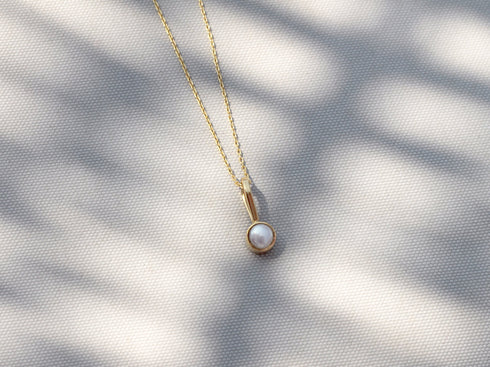 שרשרת תליון משובץ פנינה