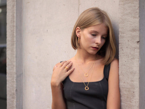 שרשראות טוויסט כסף מצופה זהב